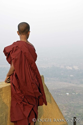 novice monk on the mount popa summit