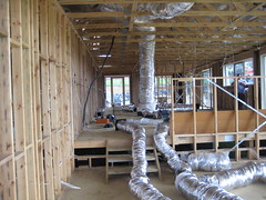 House Building 040609 ducting spaghetti in the hallway