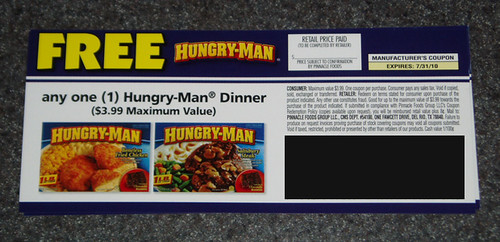 grocery coupons. Hungry-Man coupons.