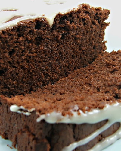 Chocolate Loaf Cake with White Chocolate Glaze