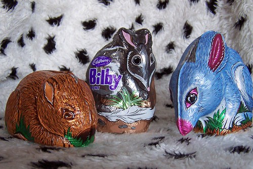 Easter Bilby, Easter Wombat & their child conceived with a turkey baster & a lesbian