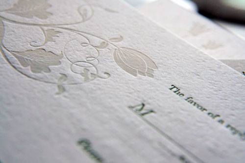 Lindsay's wedding invitations were recently featured on The Little White 
