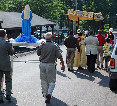 Corpus Christi Procession at Sacred Heart Roman Catholic Church, in Florissant, Missouri, USA - procession 3