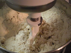 Stirring the flour slowly