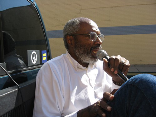 Abayomi Azikiwe, editor of the Pan-African News Wire, broadcasting from a truck riding through the west side of Detroit. The broadcast highlighted the economic crisis facing the city. (Photo: Alan Pollock) by Pan-African News Wire File Photos