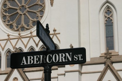 Street sign, Savannah downtown.