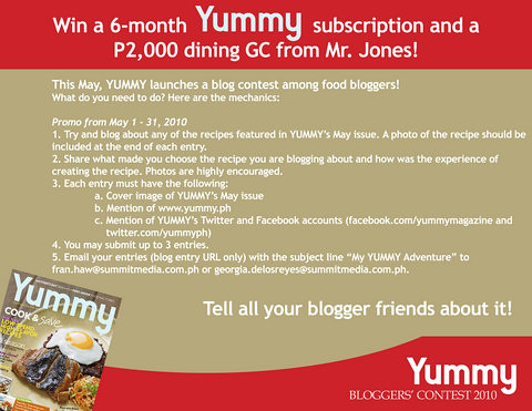 Yummy Magazine Blogger Contest
