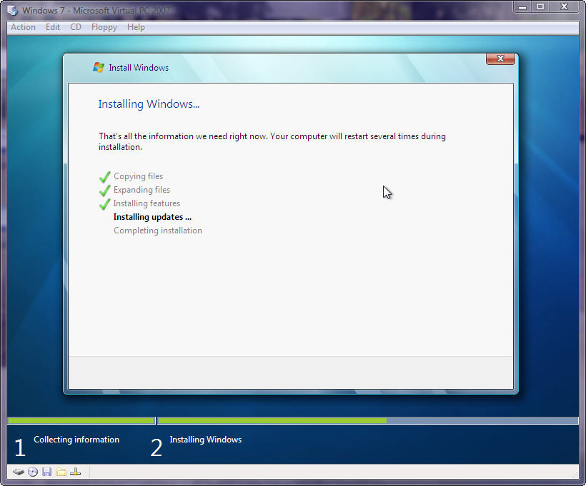 Installing windows 7 and stops at 11 on install screen