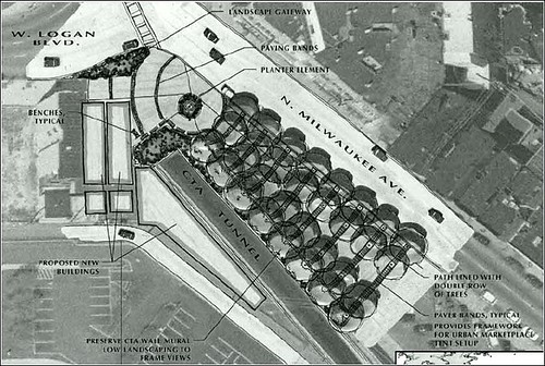design for market plaza proposal (via Logan Square Open Space Plan)