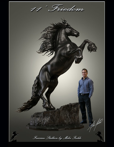 Friesian Horse Stallion. 11' Friesian Horse Sculpture