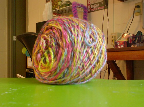 Handspun silk yarn variegated marled rainbow colors bright crazy neon happy