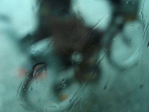 Cycling through the rain. Photo: Paula Moya