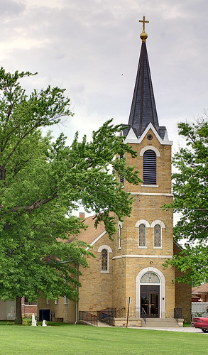 Saint Michael's Roman Catholic Church, in Paderborn, Illinois, USA - exterior