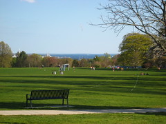A spring day and the Long Island Sound in the distance
