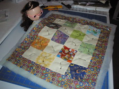 Quilt top - sewn and basted with pins.