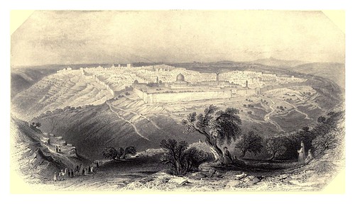 007-Jerusalem desde el monte de los olivos-Bartlett, W. H. 1840-1850