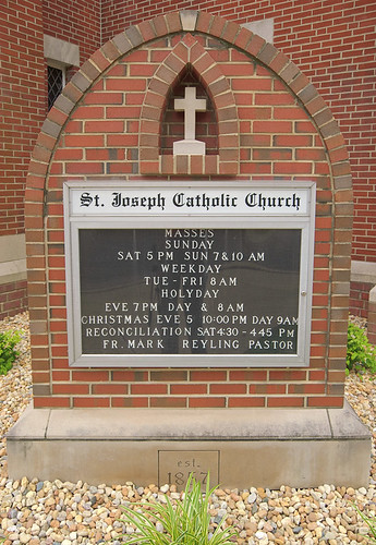 Saint Joseph Roman Catholic Church, in Freeburg, Illinois, USA - sign