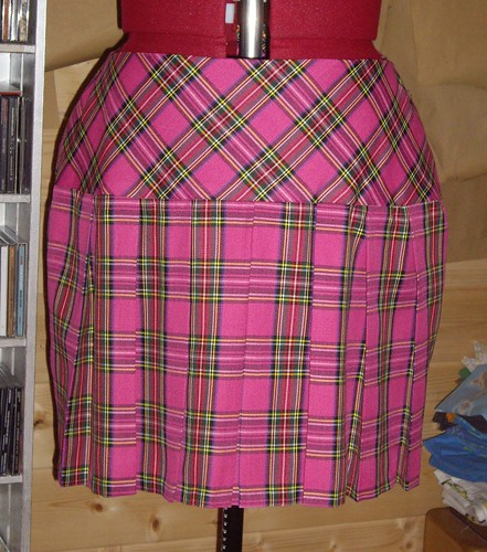 Rhona's pink tartan skirt