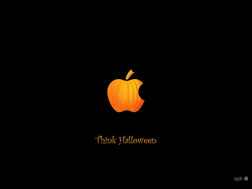 Entertainment Wallpaper, Apple logo Halloween