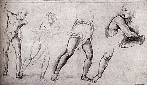 1510  Raphael    Study for the Massacre of the Innocents  Red Chalk  23,5x41 cm  Vienne, Albertina