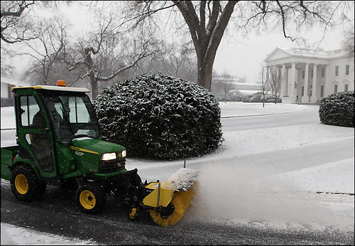 Clearing snow at the White House