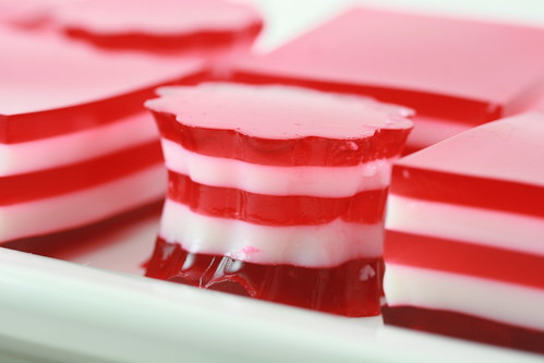 Valentine's 5 Layer Finger Jello by Food Librarian.