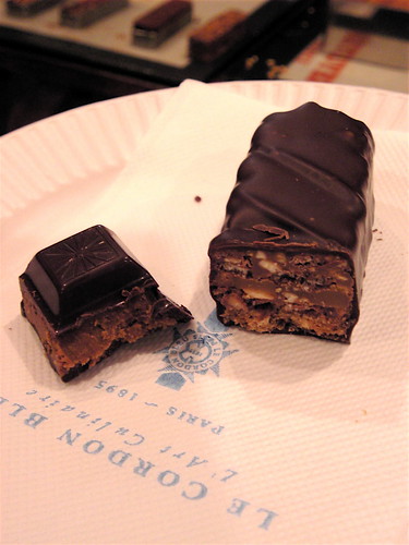 demonstration of chocolate bar*
