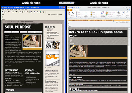 Outlook 2000 vs. 2010, courtesy of Freshview