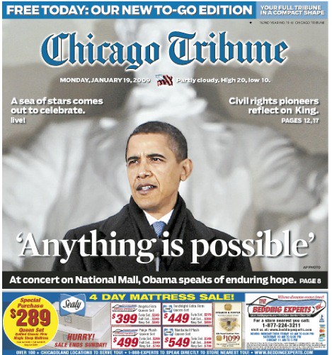 chicago tribune. Chicago Tribune debut as a