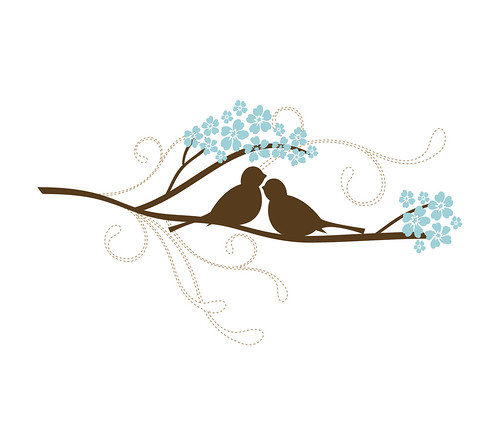 Birds on a Flowering Branch Printable Note Cards Gift Tags and Stationery 