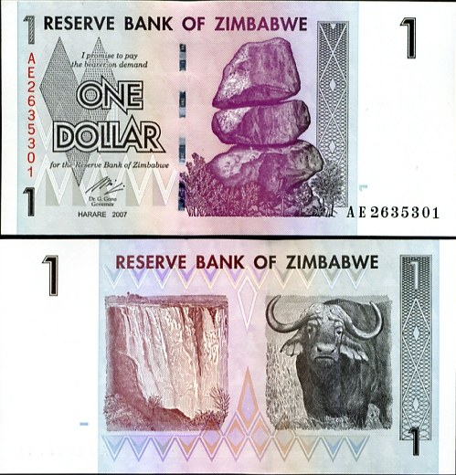 ZIMBABWE 1 DOLLAR 2007