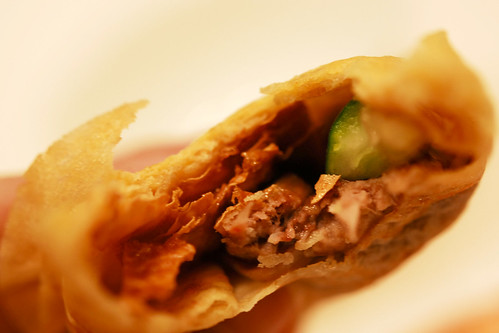 Combination of sliced duck with crispy beancurd skin wrapped in egg pancake - DSC_3031 copy