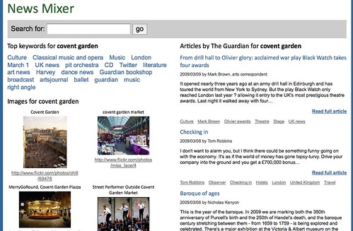 News Mixer - web news and images enhanced by Guardian content