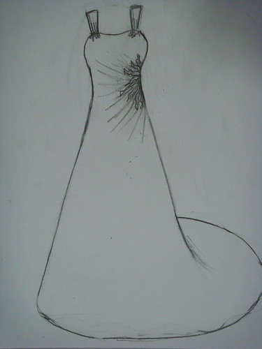 how to draw : wedding dress
