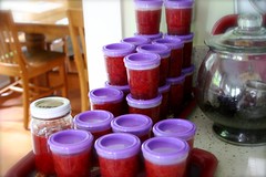 finished product: strawberry freezer jam