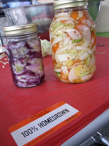 The product of the Hands-on Sauerkraut workshop in The HOMEGROWN Village at Maker Faire Bay Area
