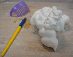 Small Hill of Shaving Cream, Brush and Comb