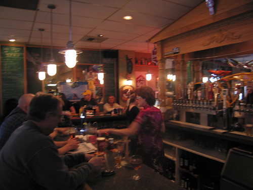 Carol Stoudt seemed at home behind the bar.