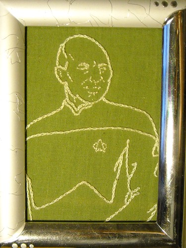 captain picard embroidered portrait