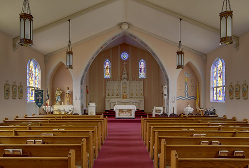 Saint Norbert Roman Catholic Church, in Hardin, Illinois, USA - nave
