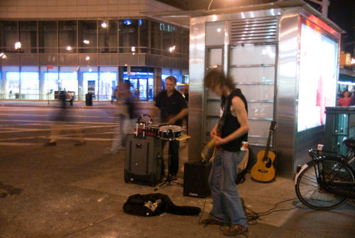 Night street performers in St. Marks, NYC