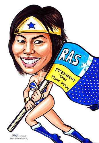 Caricature for Restroom Association Singaproe RAS Wonder Woman