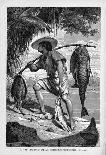 003-Los Ríos Amazonas y Madeira 1875-Uno de los indios mojos volviendo de pescar en el Madeira