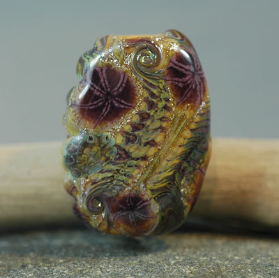 Purple Handmade Lampwork Glass Bead