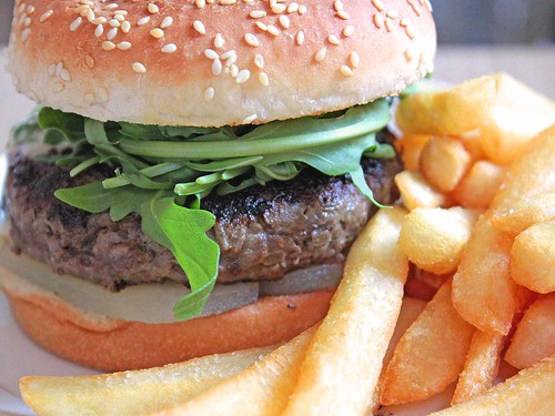 Blue Cheese and WIlliam Pear Burger