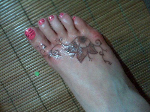 henna type foot tattoo