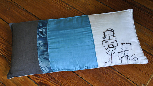 Family doodle pillow for Mom