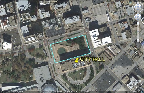 Dallas City Hall & Plaza (via Google Earth)
