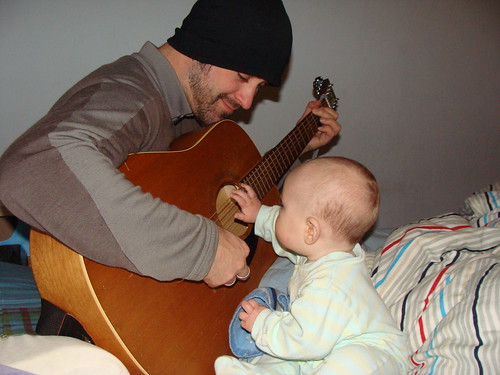 Silas loves the guitar