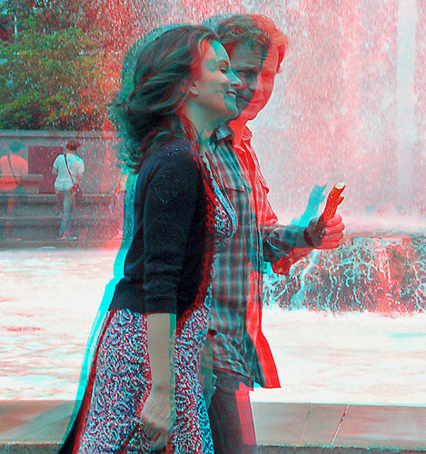 3D Photo couple red and blue